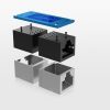 Ethernet RJ45 10Gbps melna kabeļa tīkla savienotāja savienotājs