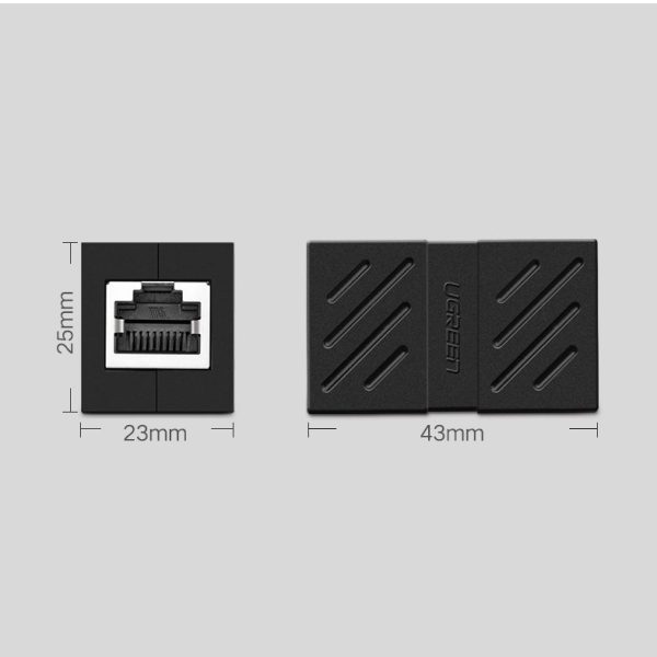 Ethernet RJ45 10Gbps melna kabeļa tīkla savienotāja savienotājs