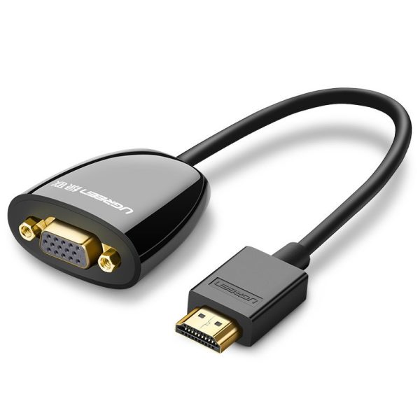 Adaptera adaptera kabelis ar vīriešu HDMI VGA sieviešu FHD melnā krāsā