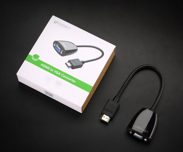 Adaptera adaptera kabelis ar vīriešu HDMI VGA sieviešu FHD melnā krāsā