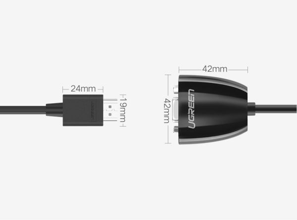Adaptera adaptera kabelis ar vīriešu HDMI VGA sieviešu FHD melnā krāsā