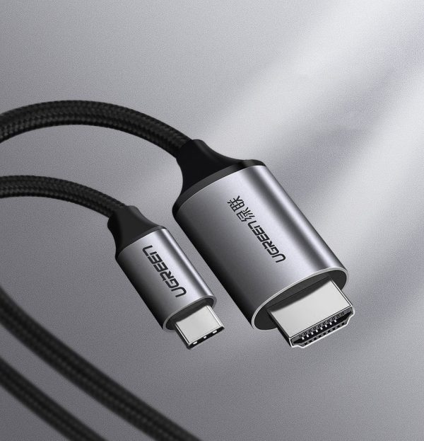 HDMI kabeļa kabelis-USB-C 4K 60Hz 1,5m melns un pelēks