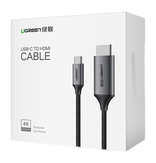 HDMI kabeļa kabelis-USB-C 4K 60Hz 1,5m melns un pelēks