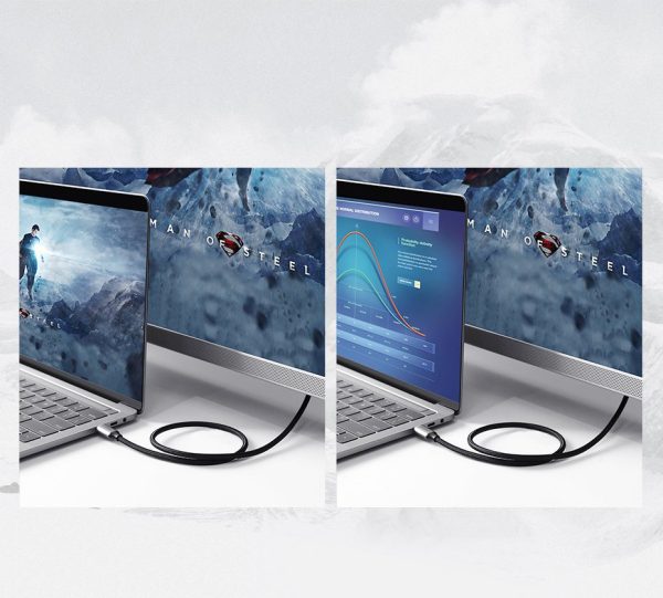 HDMI kabeļa kabelis-USB-C 4K 60Hz 1,5m melns un pelēks