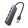 Hub Hub izplatītājs USB - 4x USB 3.2 ar Micro USB pelēkās barošanas porta portu