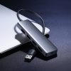 Hub Hub izplatītājs USB - 4x USB 3.2 ar Micro USB pelēkās barošanas porta portu