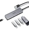 Hub Hub izplatītājs USB - 4x USB 3.2 ar Micro USB pelēkās barošanas porta portu