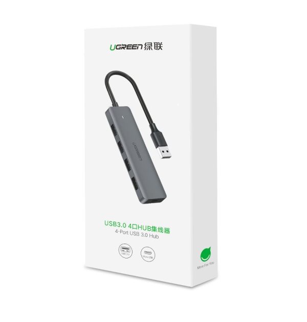 Hub Hub izplatītājs USB - 4x USB 3.2 ar Micro USB pelēkās barošanas porta portu