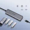 Hub Hub izplatītājs USB - 4x USB 3.2 ar Micro USB pelēkās barošanas porta portu