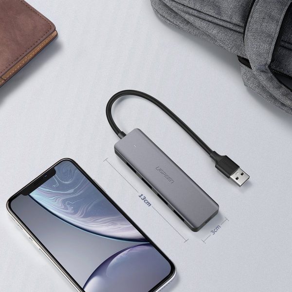 Hub Hub izplatītājs USB - 4x USB 3.2 ar Micro USB pelēkās barošanas porta portu