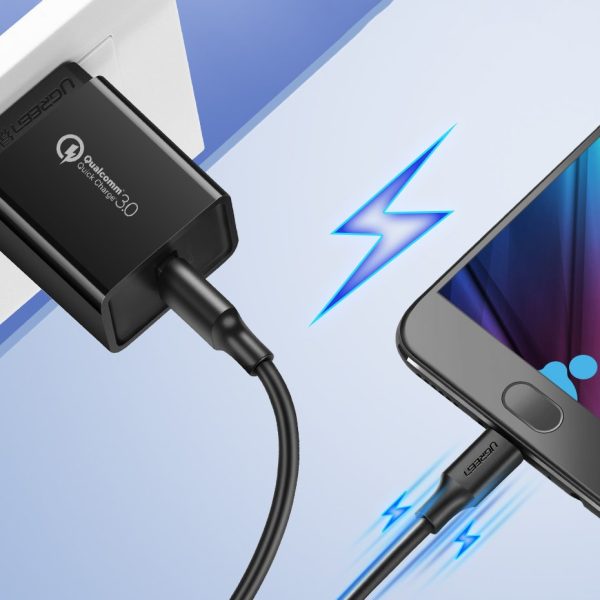 USB kabeļa kabelis - Micro USB 2,4A 480Mbps 1,5m melns