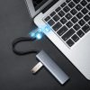 HUB USB-C rajons-4X USB 3.2 ar USB-C pelēkās barošanas ostu