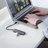 HUB USB-C rajons-4X USB 3.2 ar USB-C pelēkās barošanas ostu