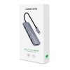 HUB USB-C rajons-4X USB 3.2 ar USB-C pelēkās barošanas ostu