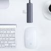 HUB USB-C rajons-4X USB 3.2 ar USB-C pelēkās barošanas ostu