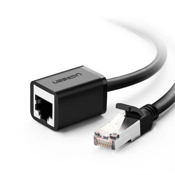 FTP Ethernet RJ45 Cat 6 1000 Mb / s 2m melns paplašinājuma kabeļa pagarinājuma kabelis