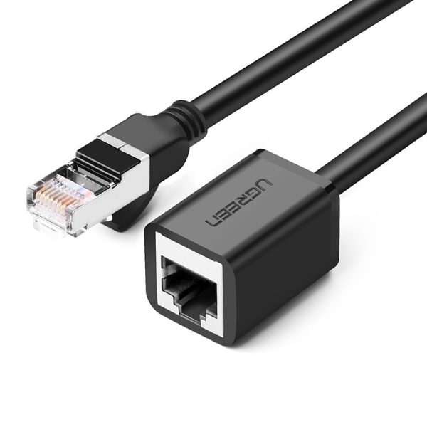 FTP Ethernet RJ45 Cat 6 1000 Mb / s 2m melns paplašinājuma kabeļa pagarinājuma kabelis