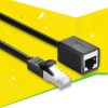 FTP Ethernet RJ45 Cat 6 1000 Mb / s 2m melns paplašinājuma kabeļa pagarinājuma kabelis
