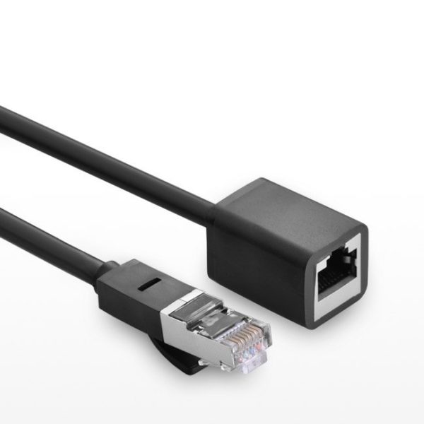 FTP Ethernet RJ45 Cat 6 1000 Mb / s 2m melns paplašinājuma kabeļa pagarinājuma kabelis