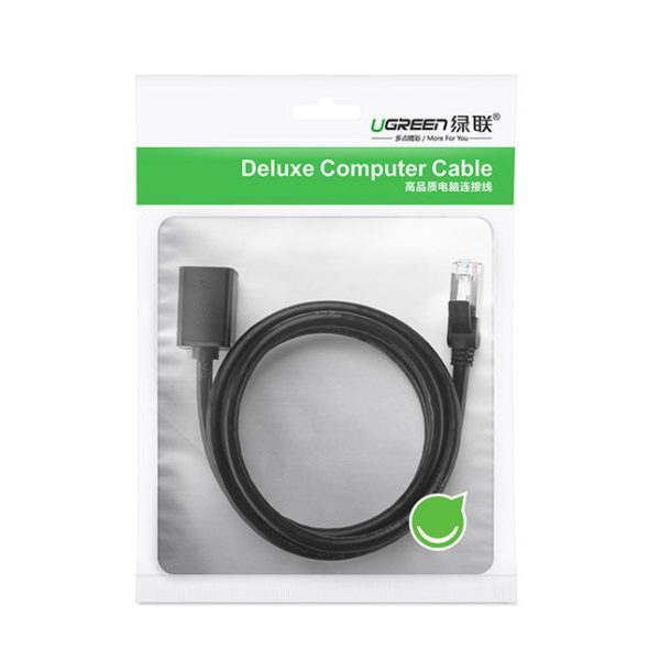 FTP Ethernet RJ45 Cat 6 1000 Mb / s 2m melns paplašinājuma kabeļa pagarinājuma kabelis