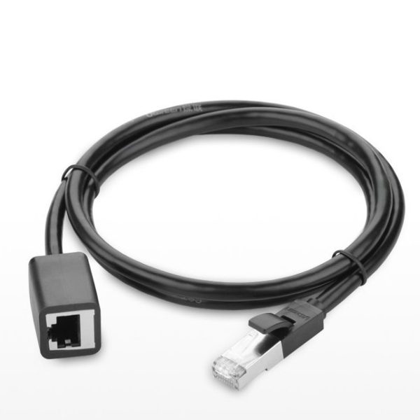 FTP Ethernet RJ45 Cat 6 1000 Mb / s 2m melns paplašinājuma kabeļa pagarinājuma kabelis