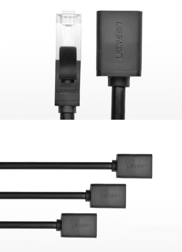 FTP Ethernet RJ45 Cat 6 1000 Mb / s 2m melns paplašinājuma kabeļa pagarinājuma kabelis