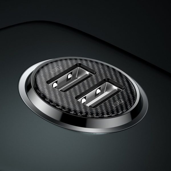 Graudu pro 2x USB 4,8A graudu karaktera melns