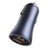 Ātrās automašīnas lādētājs 2x USB 40W QC SCP FCP AFC + USB-C pelēks kabelis