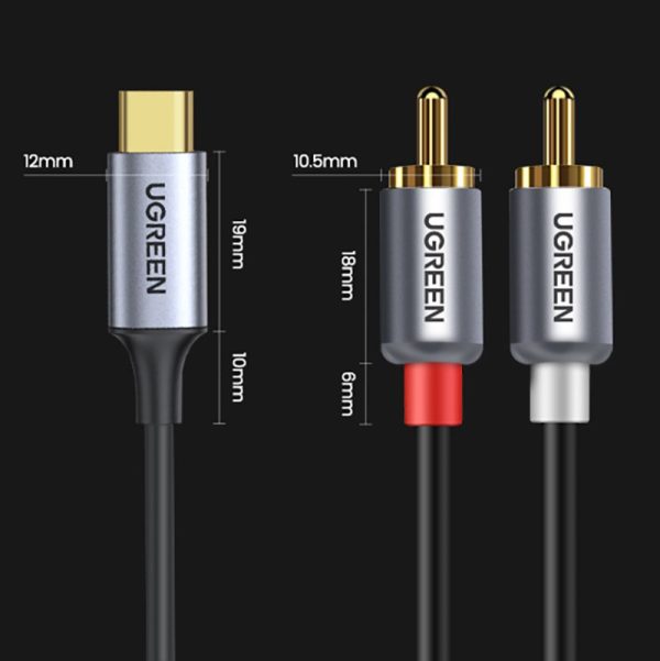 Kabelis USB -C skaņas kabeļa vīriešu - 2. vīriešu 1,5 m pelēks