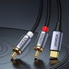 Kabelis USB -C skaņas kabeļa vīriešu - 2. vīriešu 1,5 m pelēks