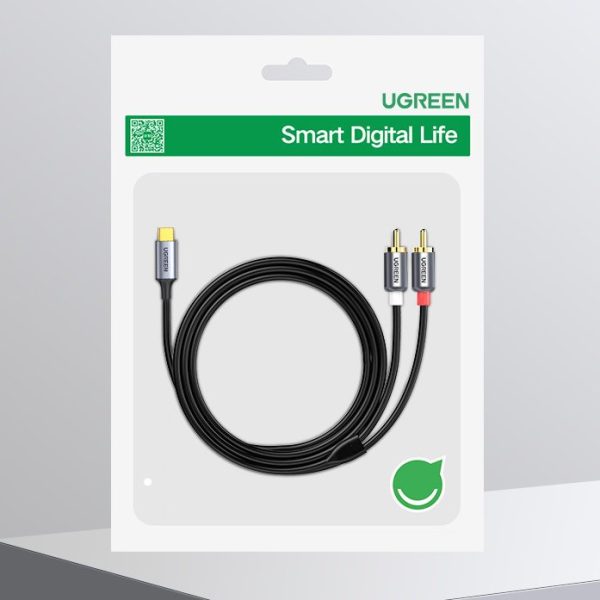 Kabelis USB -C skaņas kabeļa vīriešu - 2. vīriešu 1,5 m pelēks