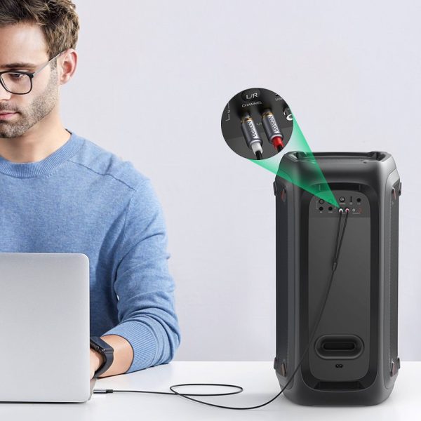 Kabelis USB -C skaņas kabeļa vīriešu - 2. vīriešu 1,5 m pelēks