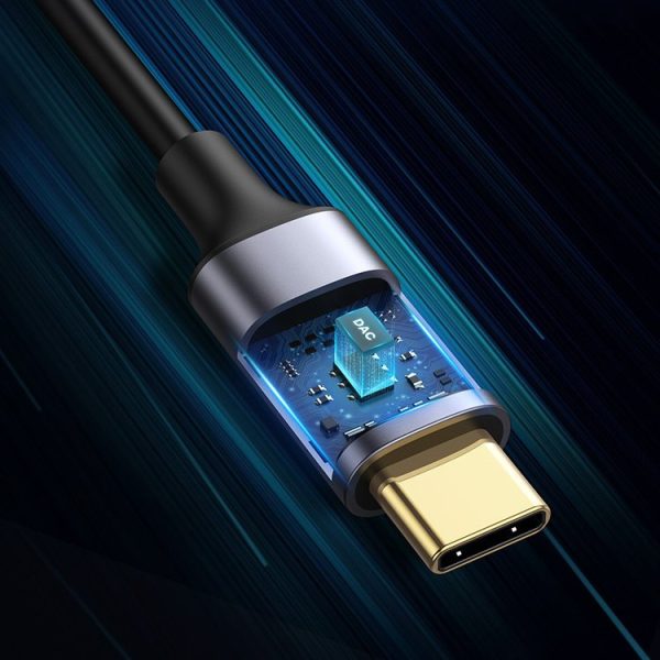 Kabelis USB -C skaņas kabeļa vīriešu - 2. vīriešu 1,5 m pelēks