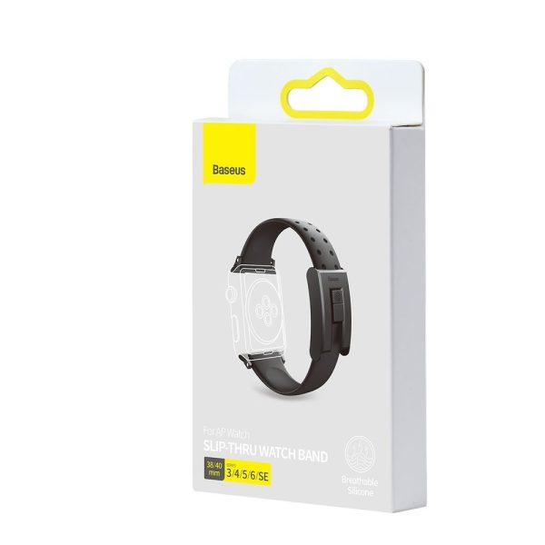 Jostas joslas rokassprādze Apple Watch 3/4/5/6/SE 38-40mm Slip-thru melna