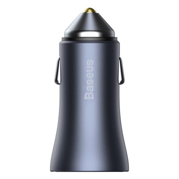 Ātrās automašīnas lādētājs 40W PD QC USB-C / USB + USB-C Lielais kabelis