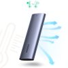 Kabatas apvalks SSD M.2 Superspeed 10Gbps + USB-C 0,5 m pelēkais kabelis