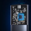 Kabatas apvalks SSD M.2 Superspeed 10Gbps + USB-C 0,5 m pelēkais kabelis