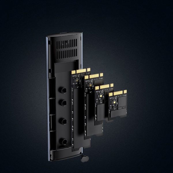 Kabatas apvalks SSD M.2 Superspeed 10Gbps + USB-C 0,5 m pelēkais kabelis