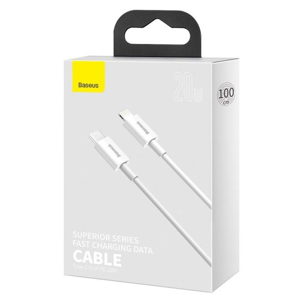 Kabelis Kabelis iPhone USB tipam C - zibens barošanas piegāde 20 W 1m White White