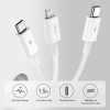 3in1 USB universālais kabelis - zibens / USB -C / Micro USB 3,5A 1,5 m zilā krāsā