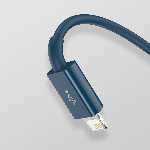 3in1 USB universālais kabelis - zibens / USB -C / Micro USB 3,5A 1,5 m zilā krāsā