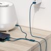 3in1 USB universālais kabelis - zibens / USB -C / Micro USB 3,5A 1,5 m zilā krāsā