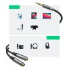 AUX 3,5 mm kabeļa kolektors austiņām un sieviešu mikrofona 20 cm melnā krāsā