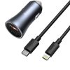 Ātrs USB-C USB-C USB 40W PD QC SCP FCP AFC + USB-C kabeļa apgaismojums pelēks