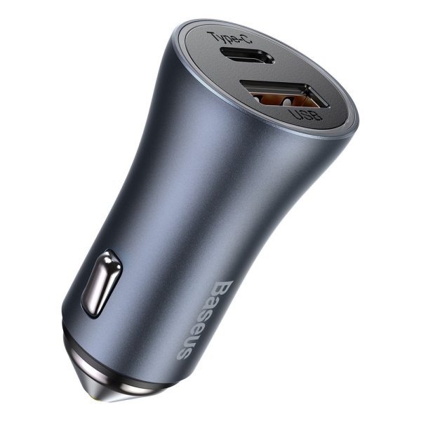 Ātrs USB-C USB-C USB 40W PD QC SCP FCP AFC + USB-C kabeļa apgaismojums pelēks