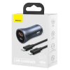 Ātrs USB-C USB-C USB 40W PD QC SCP FCP AFC + USB-C kabeļa apgaismojums pelēks