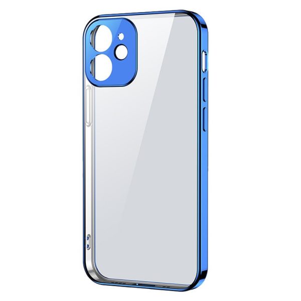 Īpaši plāni caurspīdīgs korpuss ar metālisku iPhone 12 Pro tumši zilu rāmi