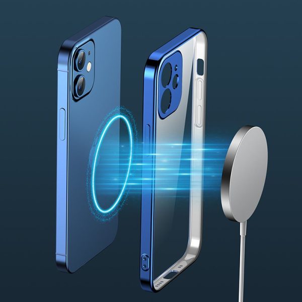 Īpaši plāni caurspīdīgs korpuss ar metālisku iPhone 12 Pro tumši zilu rāmi