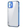 Īpaši plāni caurspīdīgs korpuss ar metālisku iPhone 12 Pro Max tumši zilu rāmi