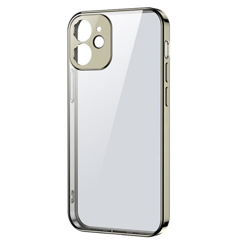 Īpaši plāni caurspīdīgs korpuss ar metālisku iPhone 12 Pro Max Golden rāmi
